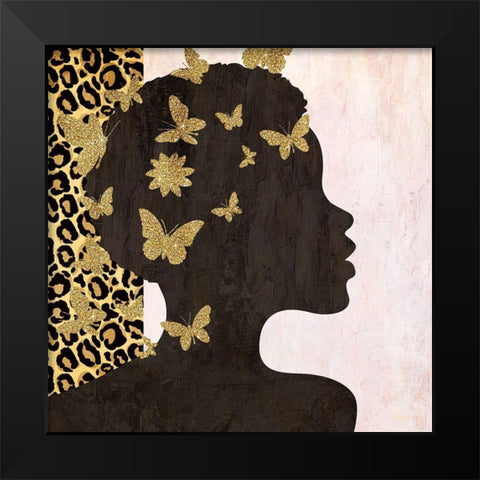 Butterfly Leopard 1 Black Modern Wood Framed Art Print by Allen, Kimberly