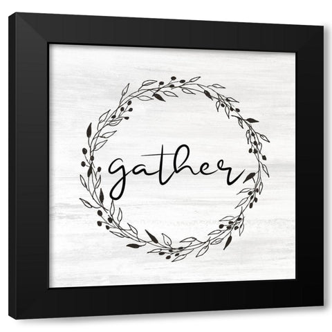 Gather Wreath Black Modern Wood Framed Art Print with Double Matting by Allen, Kimberly