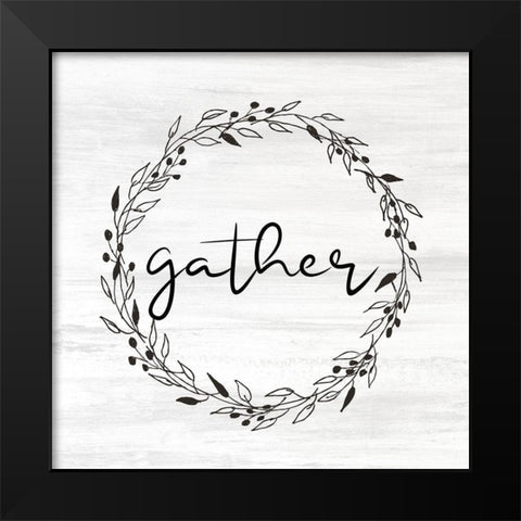 Gather Wreath Black Modern Wood Framed Art Print by Allen, Kimberly