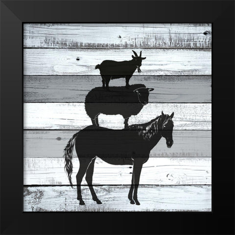 Neigh Baa Black Modern Wood Framed Art Print by Allen, Kimberly