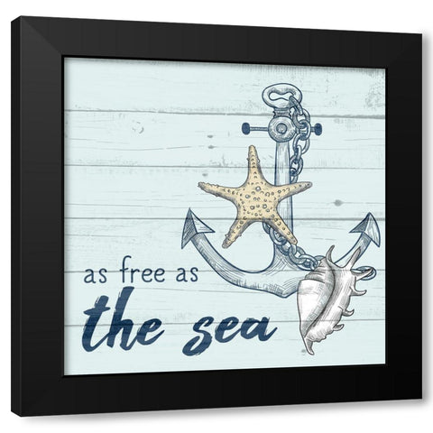 As Free as the Sea Black Modern Wood Framed Art Print with Double Matting by Allen, Kimberly