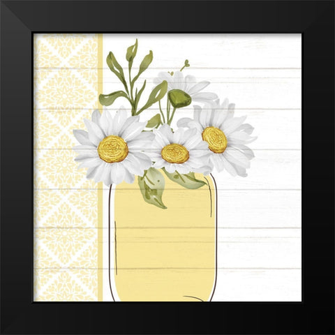 Mason Jar Floral 3 Black Modern Wood Framed Art Print by Allen, Kimberly