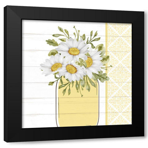 Mason Jar Floral 4 Black Modern Wood Framed Art Print by Allen, Kimberly