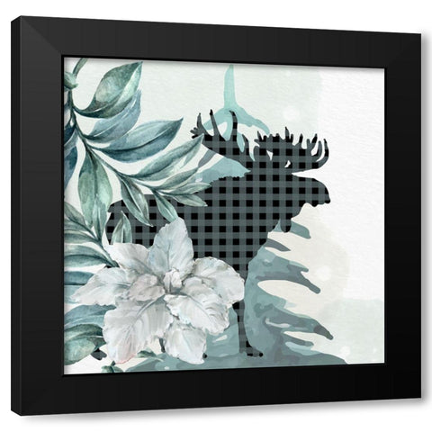 Poinsetta Tree 1 Black Modern Wood Framed Art Print with Double Matting by Allen, Kimberly