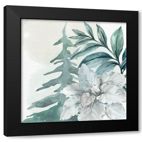 Poinsetta Tree 2 Black Modern Wood Framed Art Print with Double Matting by Allen, Kimberly