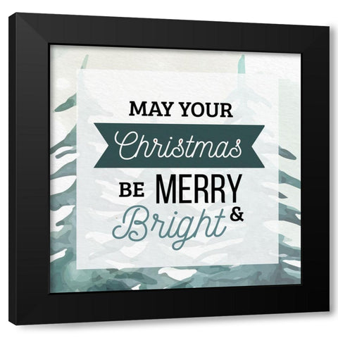 Poinsetta Tree 3 Black Modern Wood Framed Art Print with Double Matting by Allen, Kimberly