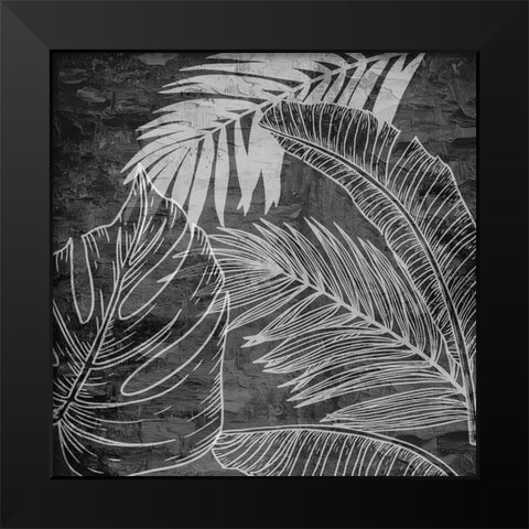 Black And White Palm 1 Black Modern Wood Framed Art Print by Allen, Kimberly