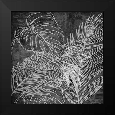 Black And White Palm 2 Black Modern Wood Framed Art Print by Allen, Kimberly