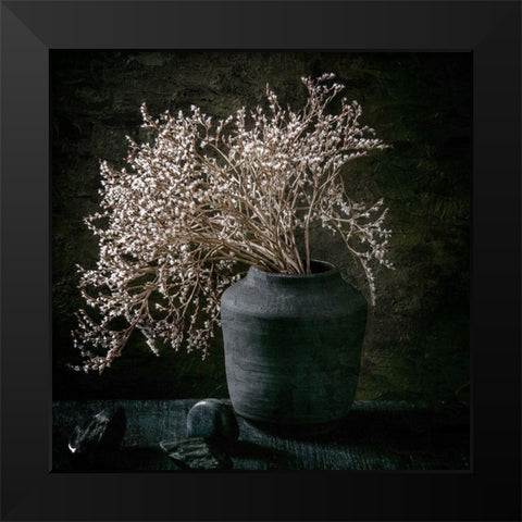 Stone Vase Shadow Black Modern Wood Framed Art Print by Allen, Kimberly
