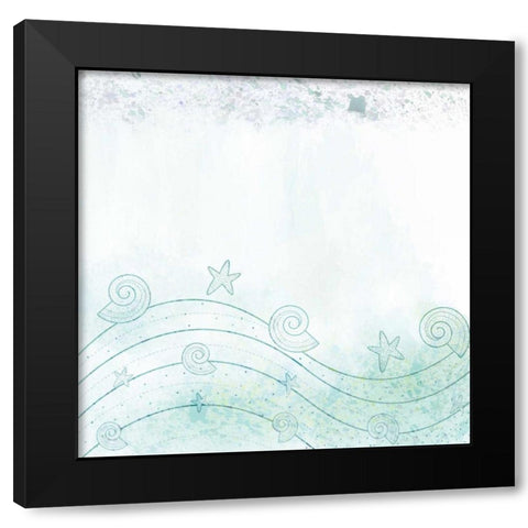 Splatter Sea Black Modern Wood Framed Art Print with Double Matting by Allen, Kimberly