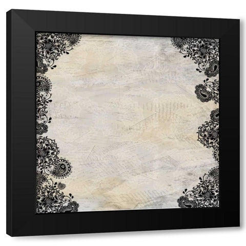 Sunflowers and Paisleys Black Modern Wood Framed Art Print with Double Matting by Allen, Kimberly