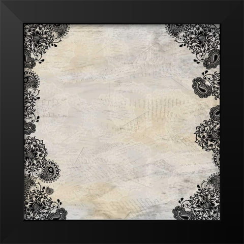 Sunflowers and Paisleys Black Modern Wood Framed Art Print by Allen, Kimberly