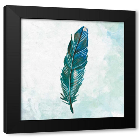 Feathered Blues 2 Black Modern Wood Framed Art Print with Double Matting by Allen, Kimberly