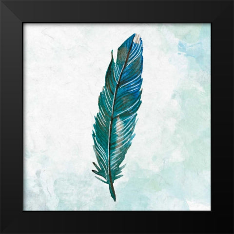 Feathered Blues 2 Black Modern Wood Framed Art Print by Allen, Kimberly