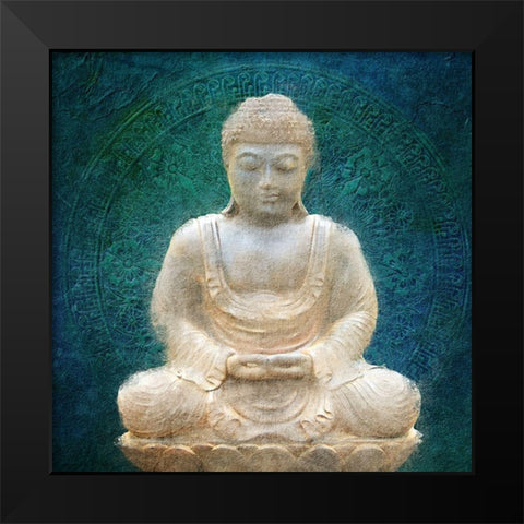 Serenity Blue Black Modern Wood Framed Art Print by Kimberly, Allen