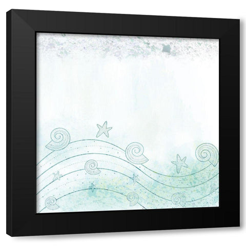 Splatter Sea Black Modern Wood Framed Art Print with Double Matting by Kimberly, Allen