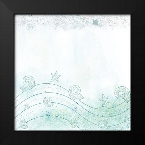 Splatter Sea Black Modern Wood Framed Art Print by Kimberly, Allen