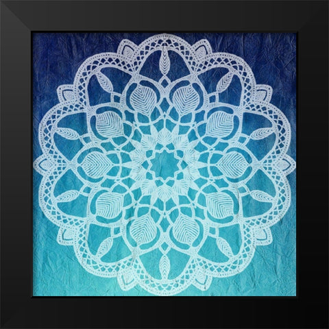 Indigo Mandala 1 Black Modern Wood Framed Art Print by Kimberly, Allen