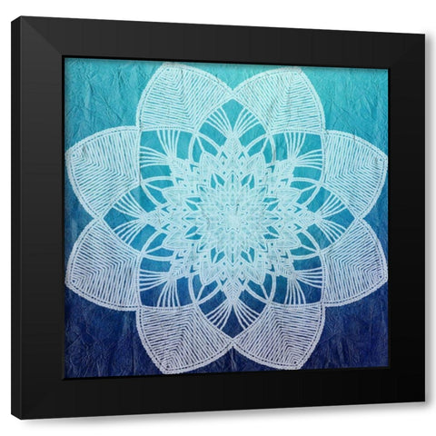Indigo Mandala 2 Black Modern Wood Framed Art Print with Double Matting by Kimberly, Allen