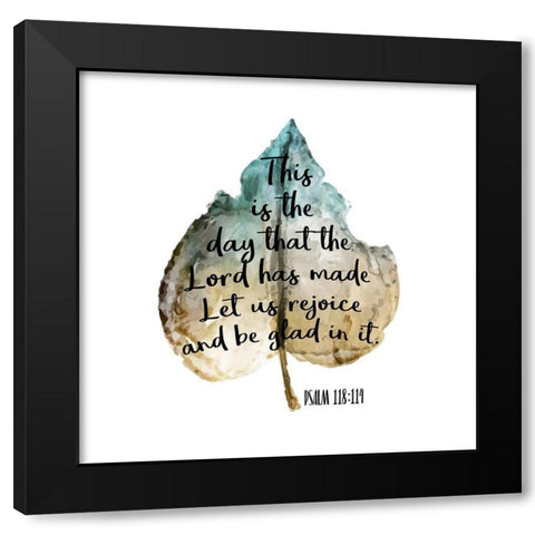 Psalm Leaf 2 Black Modern Wood Framed Art Print with Double Matting by Kimberly, Allen