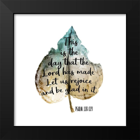 Psalm Leaf 2 Black Modern Wood Framed Art Print by Kimberly, Allen