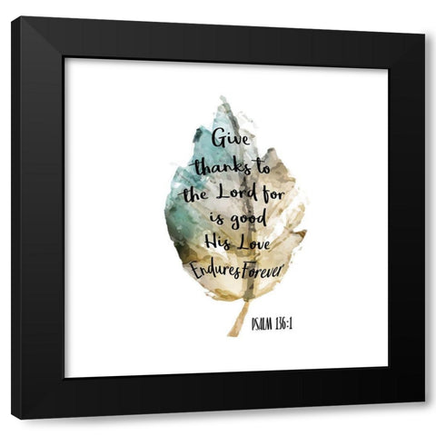 Psalm Leaf 3 Black Modern Wood Framed Art Print with Double Matting by Kimberly, Allen