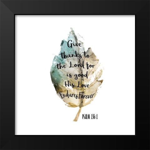 Psalm Leaf 3 Black Modern Wood Framed Art Print by Kimberly, Allen