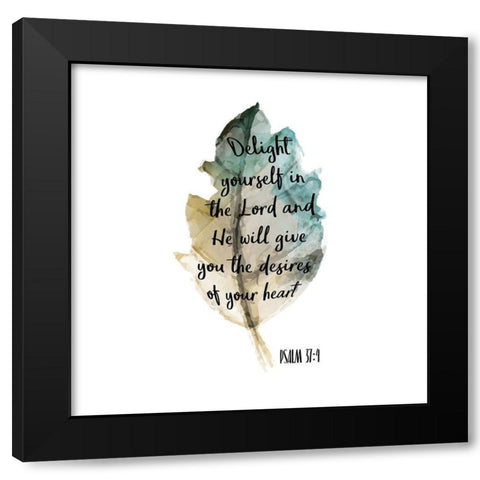 Psalm Leaf 4 Black Modern Wood Framed Art Print with Double Matting by Kimberly, Allen