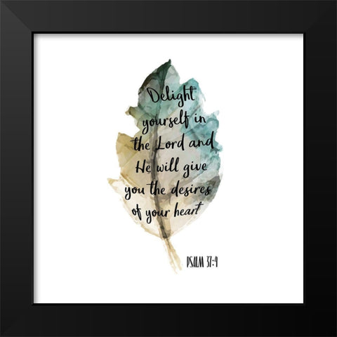 Psalm Leaf 4 Black Modern Wood Framed Art Print by Kimberly, Allen