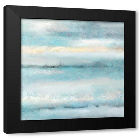Layers of Blue Black Modern Wood Framed Art Print by Kimberly, Allen