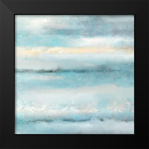 Layers of Blue Black Modern Wood Framed Art Print by Kimberly, Allen