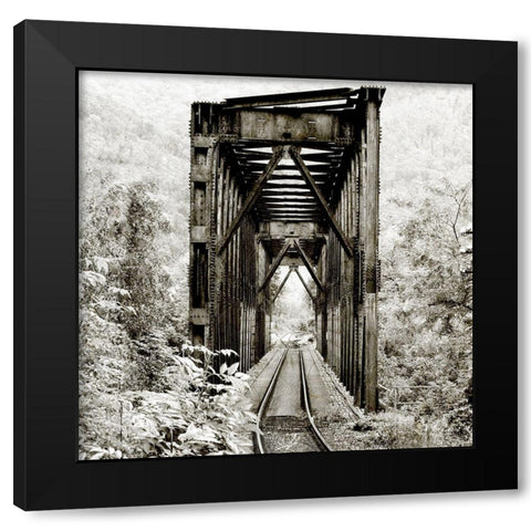 Along the Tracks 1 Black Modern Wood Framed Art Print with Double Matting by Kimberly, Allen