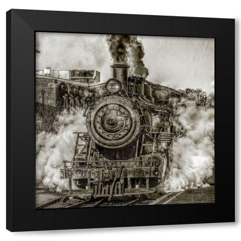Along the Tracks 2 Black Modern Wood Framed Art Print with Double Matting by Kimberly, Allen