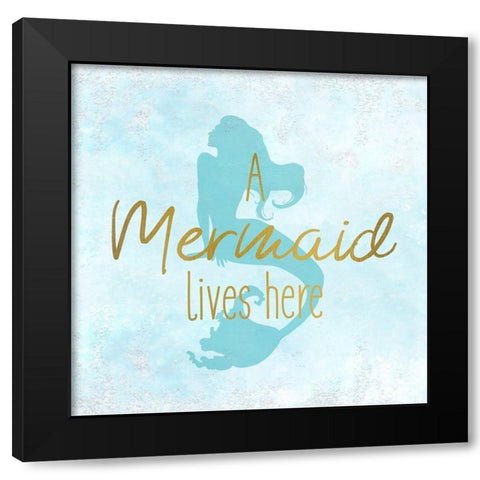 A Mermaid 1 Black Modern Wood Framed Art Print with Double Matting by Kimberly, Allen