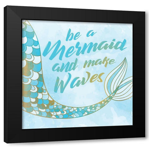 Make Waves Black Modern Wood Framed Art Print with Double Matting by Kimberly, Allen