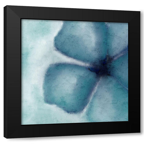 Teal Bloom Black Modern Wood Framed Art Print with Double Matting by Kimberly, Allen