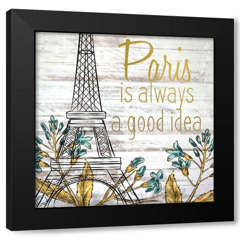 Paris 1 Black Modern Wood Framed Art Print with Double Matting by Kimberly, Allen