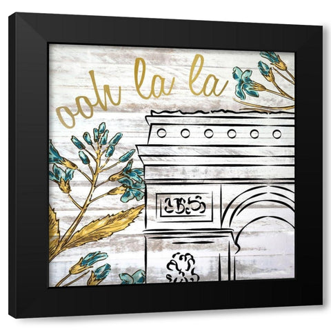 Paris 2 Black Modern Wood Framed Art Print with Double Matting by Kimberly, Allen