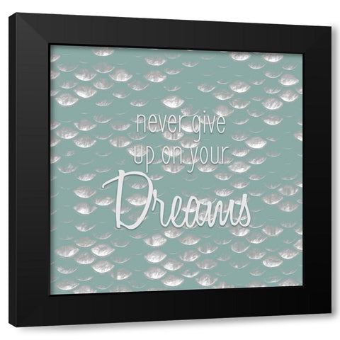 Never Give Up Black Modern Wood Framed Art Print with Double Matting by Kimberly, Allen