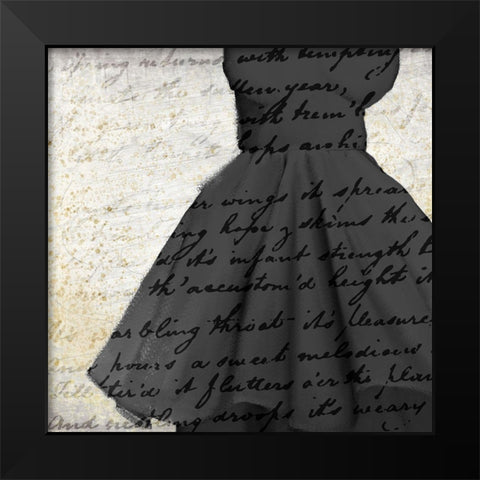 Little Black Dress Black Modern Wood Framed Art Print by Kimberly, Allen