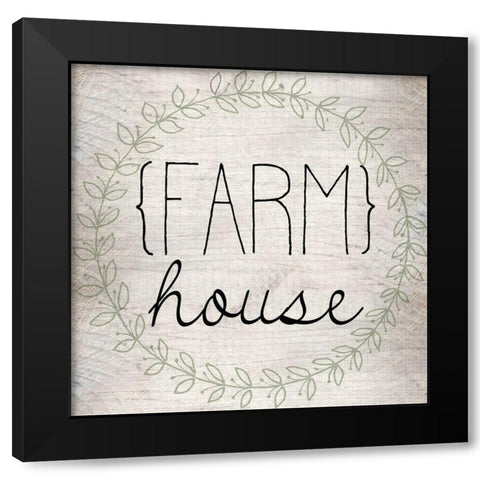 Farm House Square Black Modern Wood Framed Art Print by Kimberly, Allen