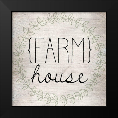 Farm House Square Black Modern Wood Framed Art Print by Kimberly, Allen