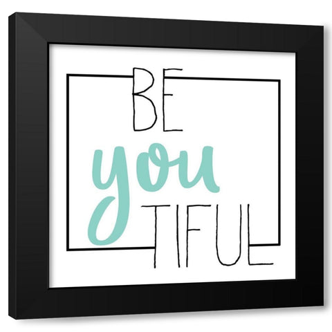 BEyouTIFUL Black Modern Wood Framed Art Print by Kimberly, Allen