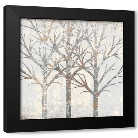 Gilded Trees 1 Black Modern Wood Framed Art Print with Double Matting by Kimberly, Allen