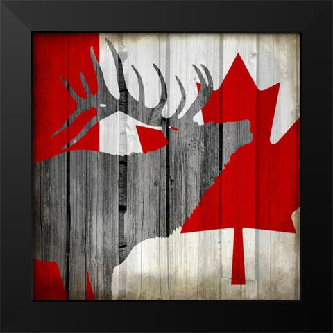 Wildlife Flag 1 Black Modern Wood Framed Art Print by Kimberly, Allen
