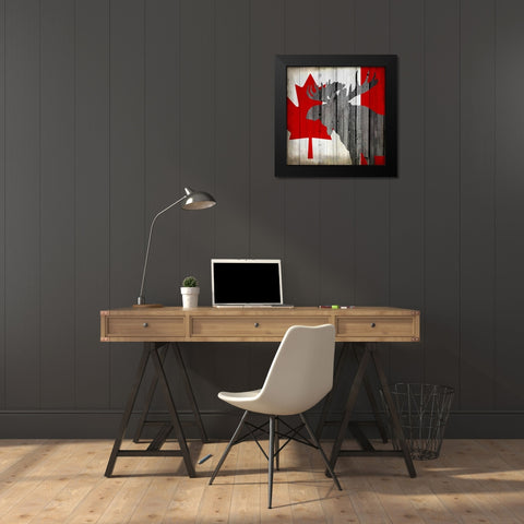 Wildlife Flag 2 Black Modern Wood Framed Art Print by Kimberly, Allen