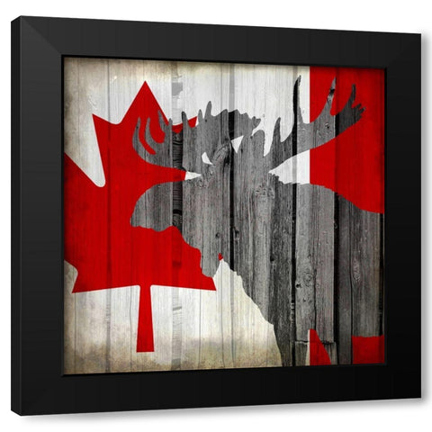 Wildlife Flag 2 Black Modern Wood Framed Art Print with Double Matting by Kimberly, Allen