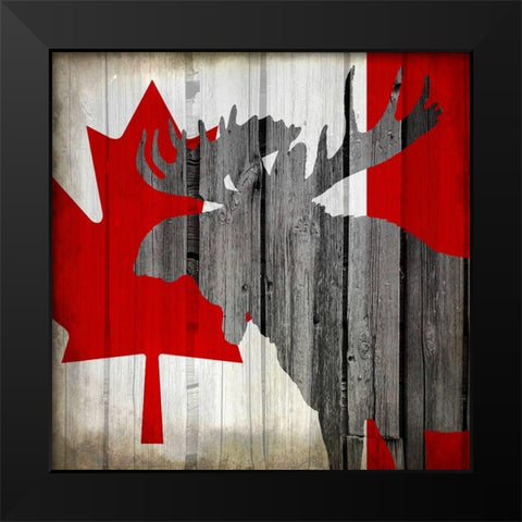 Wildlife Flag 2 Black Modern Wood Framed Art Print by Kimberly, Allen