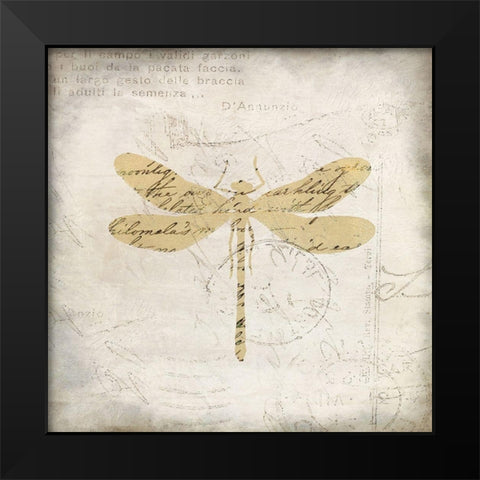 Dragonfly Letters 1 Black Modern Wood Framed Art Print by Kimberly, Allen