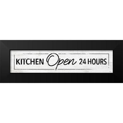 Kitchen 24 Hours Black Modern Wood Framed Art Print by Koetsier, Albert